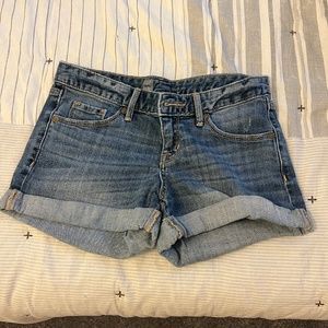 Women’s Jean Shorts: Medium Wash, Mid-Rise